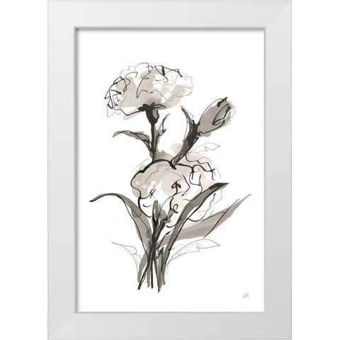 Carnation II White Modern Wood Framed Art Print by Paschke, Chris
