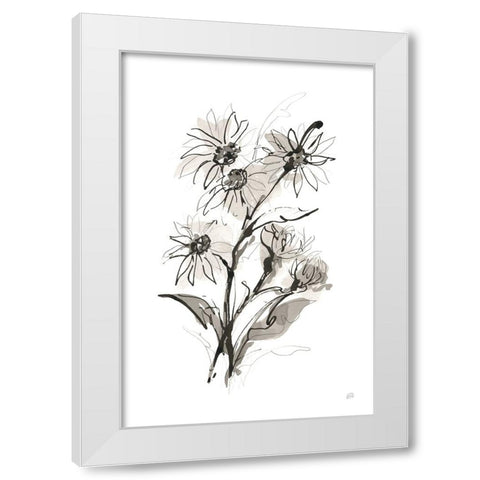 Daisy I White Modern Wood Framed Art Print by Paschke, Chris