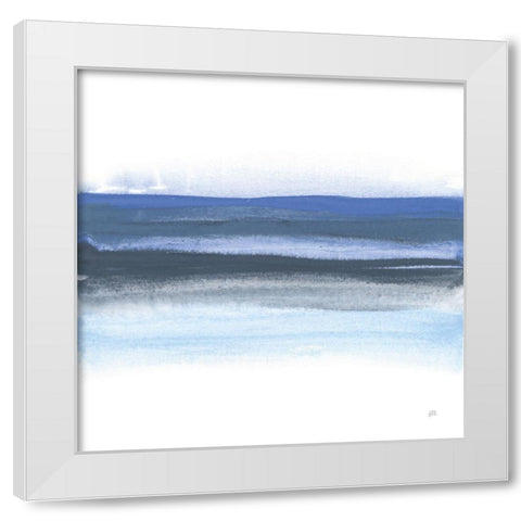 Shaded Blues I White Modern Wood Framed Art Print by Paschke, Chris