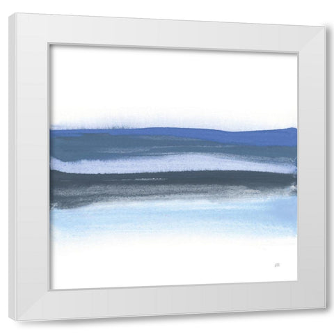 Shaded Blues II White Modern Wood Framed Art Print by Paschke, Chris