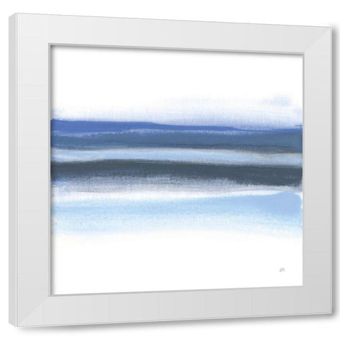 Shaded Blues III White Modern Wood Framed Art Print by Paschke, Chris