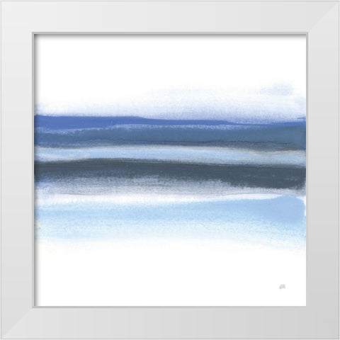 Shaded Blues III White Modern Wood Framed Art Print by Paschke, Chris