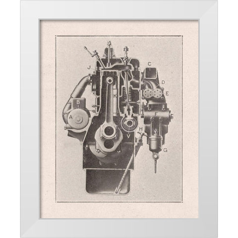 French Engine I White Modern Wood Framed Art Print by Wild Apple Portfolio