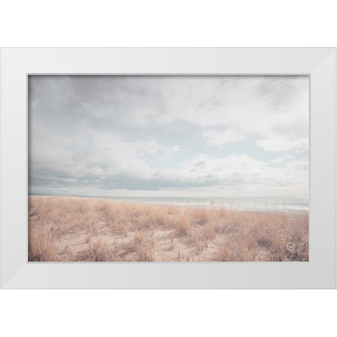 Deserted Sands White Modern Wood Framed Art Print by Larson, Nathan