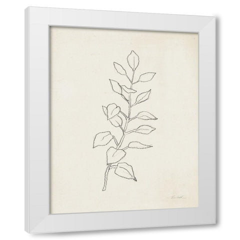 August Branch I White Modern Wood Framed Art Print by Vassileva, Silvia