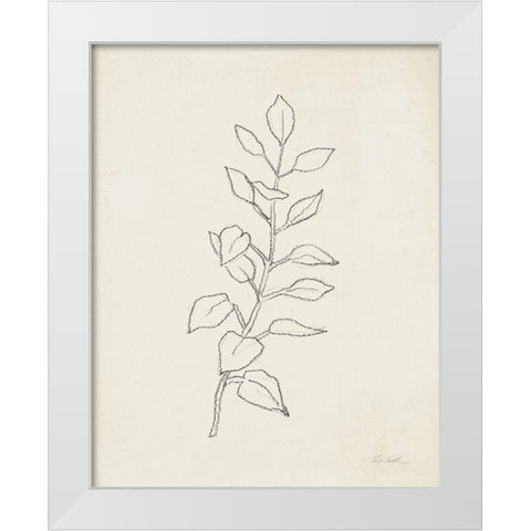 August Branch I White Modern Wood Framed Art Print by Vassileva, Silvia