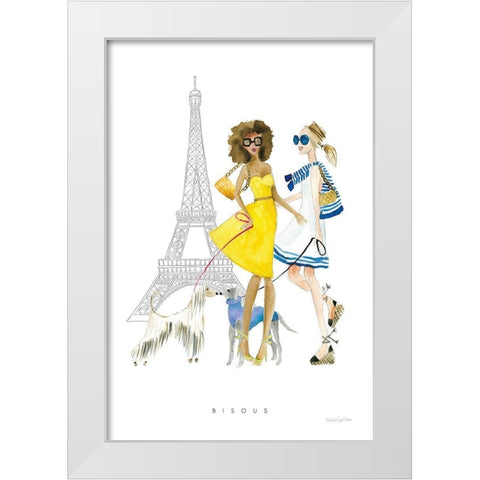 Paris Girlfriend I White Modern Wood Framed Art Print by Charro, Mercedes Lopez