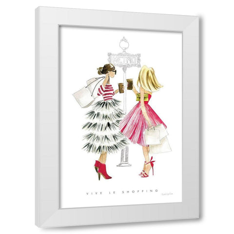 Paris Girlfriends II White Modern Wood Framed Art Print by Charro, Mercedes Lopez