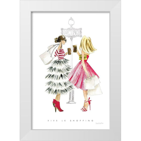 Paris Girlfriends II White Modern Wood Framed Art Print by Charro, Mercedes Lopez