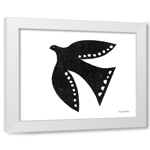 Soaring Bird White Modern Wood Framed Art Print by Mullan, Michael