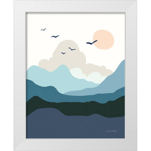 Hills and Valleys II Blue White Modern Wood Framed Art Print by Miller, Sara Zieve
