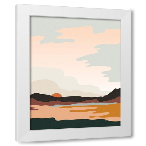 Hills and Valleys III Boho White Modern Wood Framed Art Print by Miller, Sara Zieve