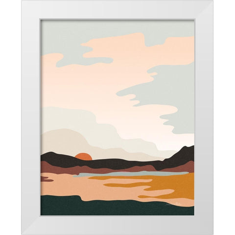 Hills and Valleys III Boho White Modern Wood Framed Art Print by Miller, Sara Zieve