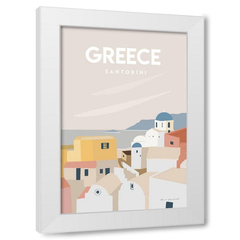Greece White Modern Wood Framed Art Print by Escalante, Omar