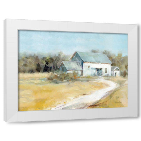 Summer Barn White Modern Wood Framed Art Print by Nai, Danhui