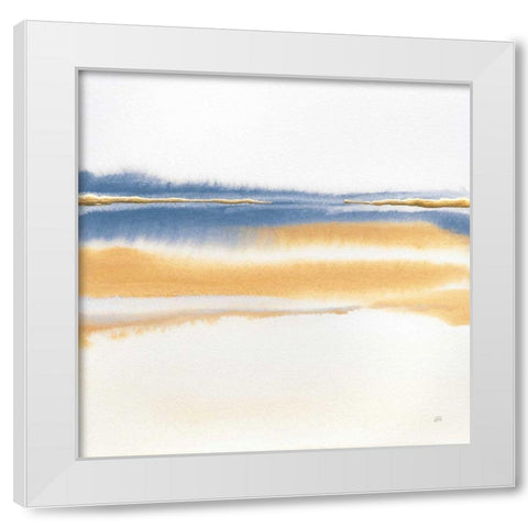 Blue and Orange II White Modern Wood Framed Art Print by Paschke, Chris