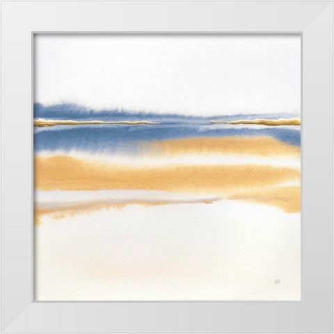 Blue and Orange II White Modern Wood Framed Art Print by Paschke, Chris