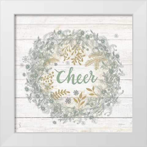 Frosty Cheer Sage White Modern Wood Framed Art Print by Urban, Mary