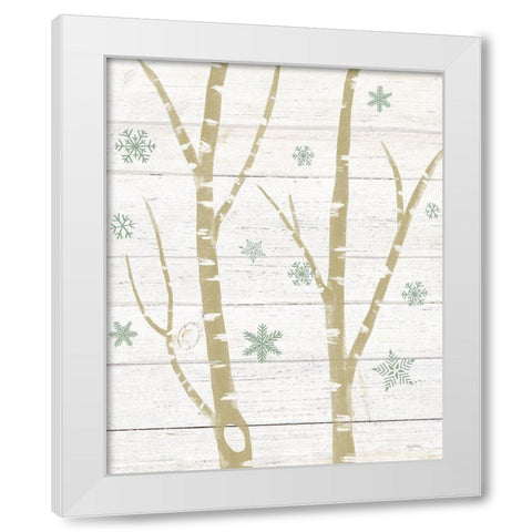 Snowy Birches IV Sage White Modern Wood Framed Art Print by Urban, Mary