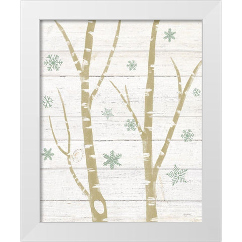 Snowy Birches IV Sage White Modern Wood Framed Art Print by Urban, Mary