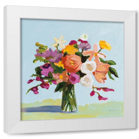 August Blooms White Modern Wood Framed Art Print by Munger, Pamela
