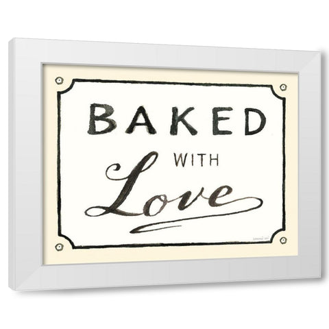 Baked with Love White Modern Wood Framed Art Print by Nai, Danhui