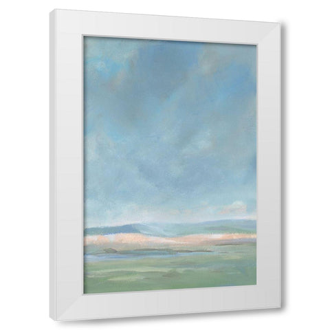 Faded Hills White Modern Wood Framed Art Print by Nai, Danhui