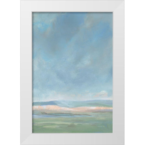 Faded Hills White Modern Wood Framed Art Print by Nai, Danhui