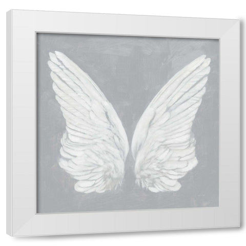 Wings I on Gray White Modern Wood Framed Art Print by Wiens, James