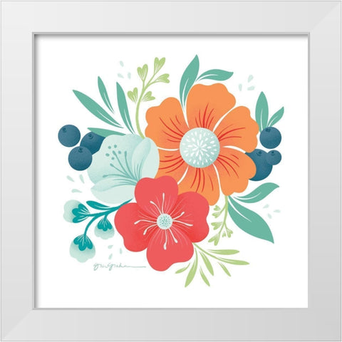 Market Flowers I White Modern Wood Framed Art Print by Graham, Gia