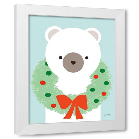 Polar Bear White Modern Wood Framed Art Print by Kelle, Ann