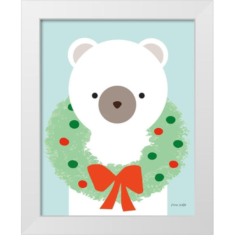 Polar Bear White Modern Wood Framed Art Print by Kelle, Ann