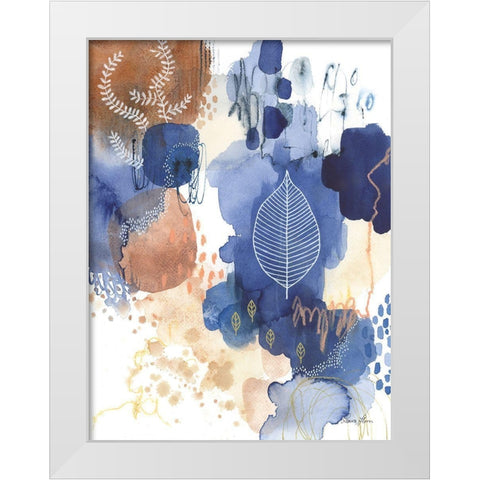 Indigo Bliss II White Modern Wood Framed Art Print by Horn, Laura