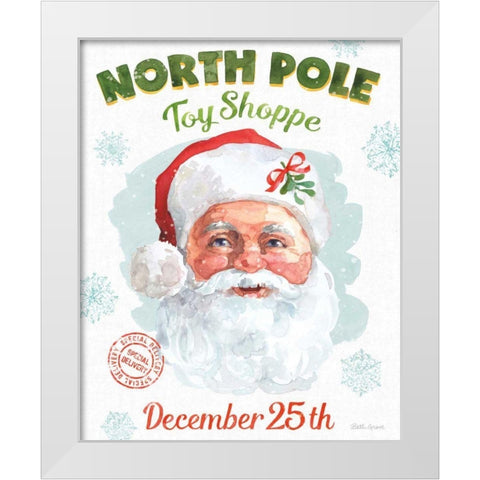 Santa Signs I White Modern Wood Framed Art Print by Grove, Beth