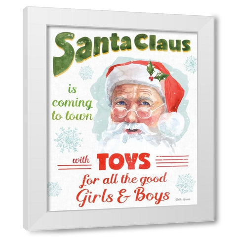 Santa Signs II White Modern Wood Framed Art Print by Grove, Beth