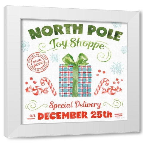 Santa Signs IV White Modern Wood Framed Art Print by Grove, Beth