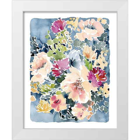 Peony Delights White Modern Wood Framed Art Print by Pete, Katrina