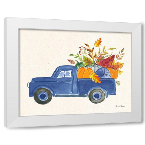 Autumn Harvest II Navy White Modern Wood Framed Art Print by Zaman, Farida
