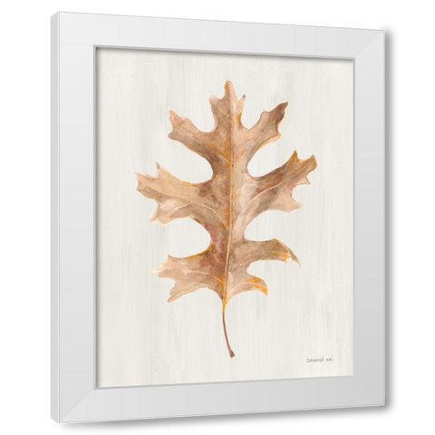 Fallen Leaf I Texture White Modern Wood Framed Art Print by Nai, Danhui
