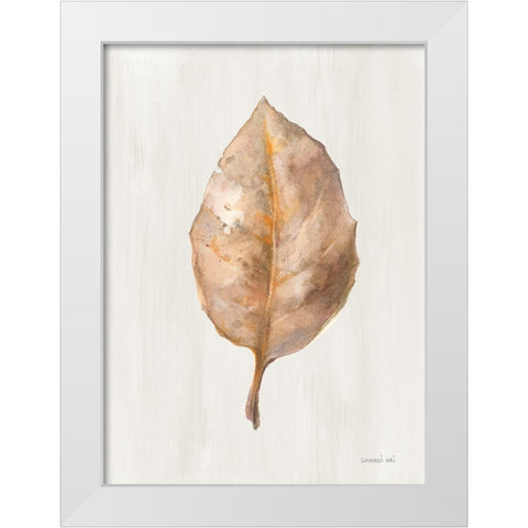 Fallen Leaf II Texture White Modern Wood Framed Art Print by Nai, Danhui