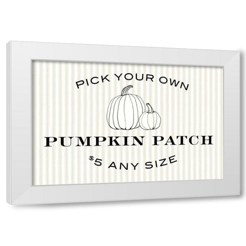 Pumpkin Patch White Modern Wood Framed Art Print by Wild Apple Portfolio