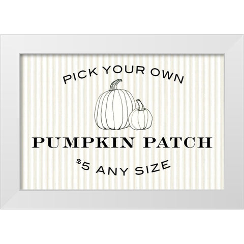 Pumpkin Patch White Modern Wood Framed Art Print by Wild Apple Portfolio