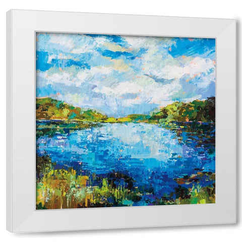 Lakeside White Modern Wood Framed Art Print by Vertentes, Jeanette