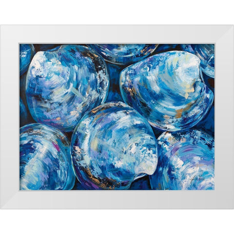 Group of Quahogs White Modern Wood Framed Art Print by Vertentes, Jeanette