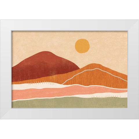 Warmscape I White Modern Wood Framed Art Print by Charron, Veronique