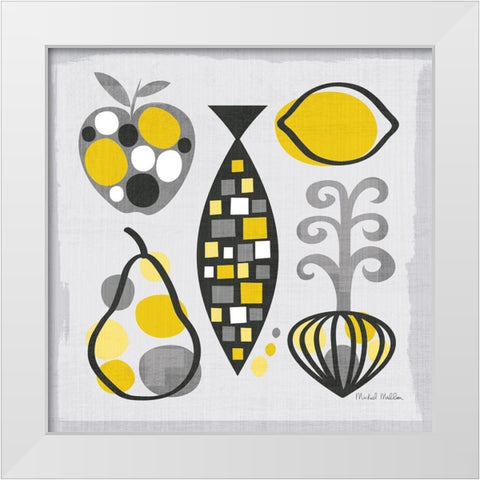 Modern Kitchen Square III Yellow White Modern Wood Framed Art Print by Mullan, Michael