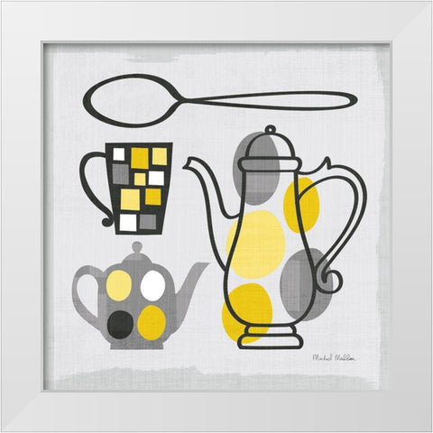 Modern Kitchen Square IV Yellow White Modern Wood Framed Art Print by Mullan, Michael