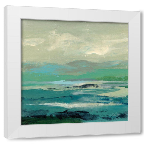 Turquoise Bay II White Modern Wood Framed Art Print by Vassileva, Silvia