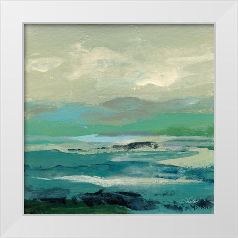 Turquoise Bay II White Modern Wood Framed Art Print by Vassileva, Silvia