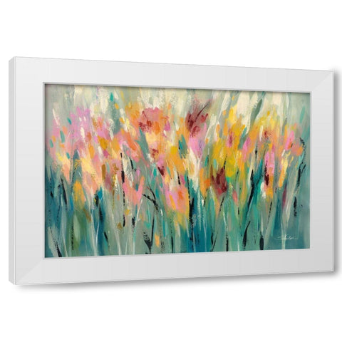 Summer Garden Joy White Modern Wood Framed Art Print by Vassileva, Silvia